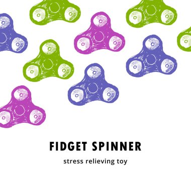 Beyaz arka plan üzerinde izole renkli topluca spinners tasarımını illüstrasyon vektör