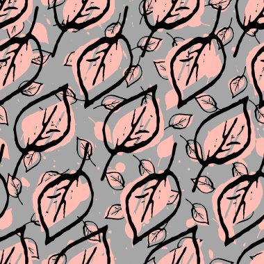 vektör çizim tasarım güzel yaprakları Dikişsiz desen arka plan