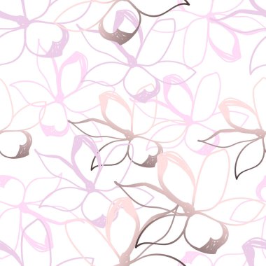 vektör çizim tasarımı pembe pastel çiçek sorunsuz doku deseninin 