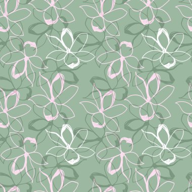 vektör çizim tasarım zarif çiçek Dikişsiz desen arka plan 