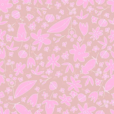 vektör çizim tasarım güzel çiçeği pembe çiçekler Dikişsiz desen arka plan