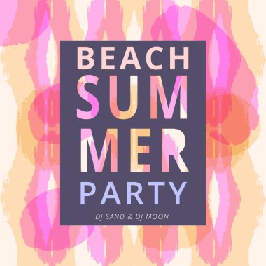 vektör çizim tasarım Trendy yaz daveti pastel renkli metin  