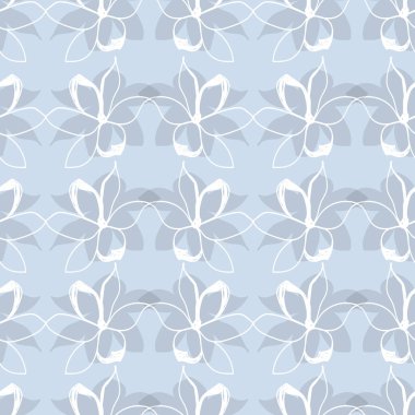 vektör çizim tasarım mavi arka plan üzerinde güzel çiçek Dikişsiz desen