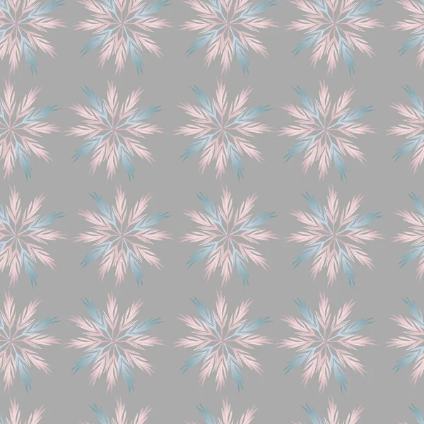 Векторна Ілюстрація Дизайну Пастельних Листків Безшовний Візерунок Текстури Сірому Фоні — стоковий вектор