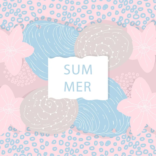 Diseño Ilustración Vectorial Trendy Summer Banner Color Pastel — Archivo Imágenes Vectoriales