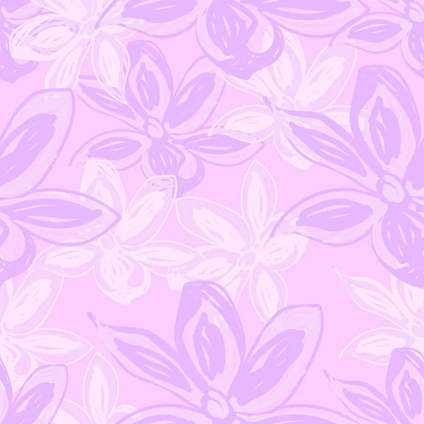 Vector Illustration Design Beautiful Pastel Flowers Seamless Texture Pattern — Stock Vector