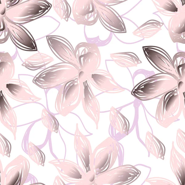 Vector Ilustración Diseño Flores Pastel Rosa Patrón Textura Sin Costuras — Archivo Imágenes Vectoriales