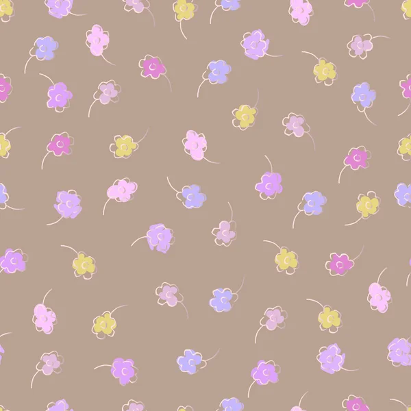 Vektor Illustration Utformningen Lite Blommor Sömlös Textur Mönster Bakgrund — Stock vektor