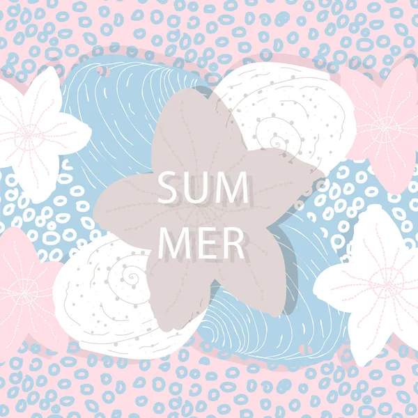 Vektor Illustration Design Von Trendigen Sommer Banner Pastellfarbe — Stockvektor