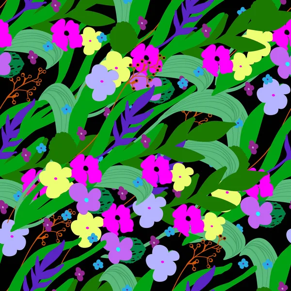 Illustration Vectorielle Conception Belles Fleurs Colorées Texture Motif Fond — Image vectorielle