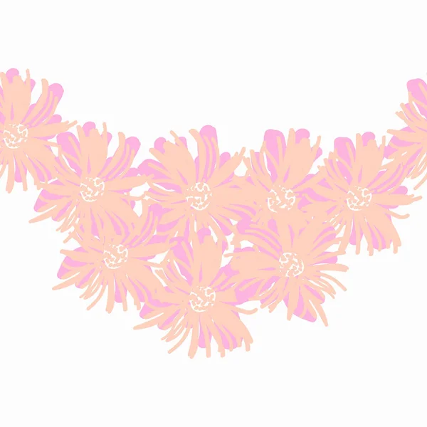 Vector Illustration Design Pink Pastel Flowers Seamless Texture Pattern — Stock Vector