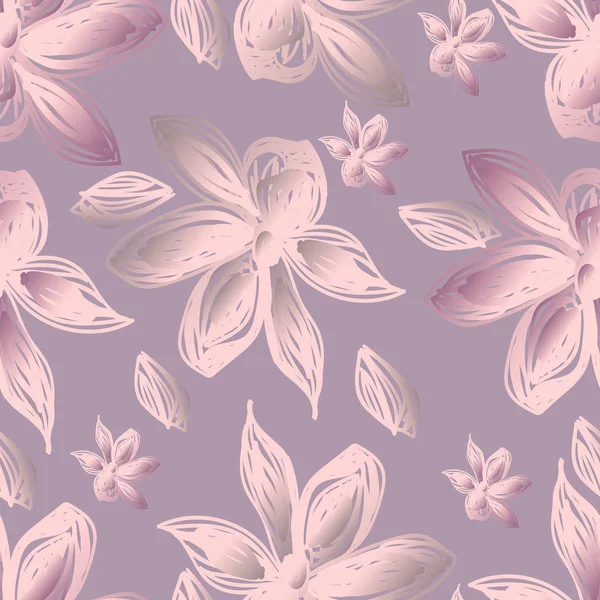 Vektor Illustration Design Von Schönen Pastellblumen Nahtlose Textur Muster — Stockvektor