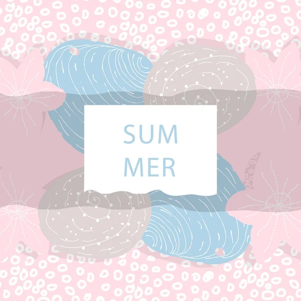 Diseño Ilustración Vectorial Trendy Summer Banner Color Pastel — Archivo Imágenes Vectoriales