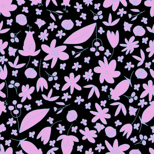 Векторная Иллюстрация Дизайна Красивый Цветок Розовых Цветов Бесшовный Фон Узор — стоковый вектор