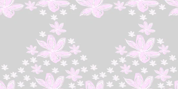 Vektor Illustration Design Blommor Pastell Färg Sömlösa Mönster — Stock vektor