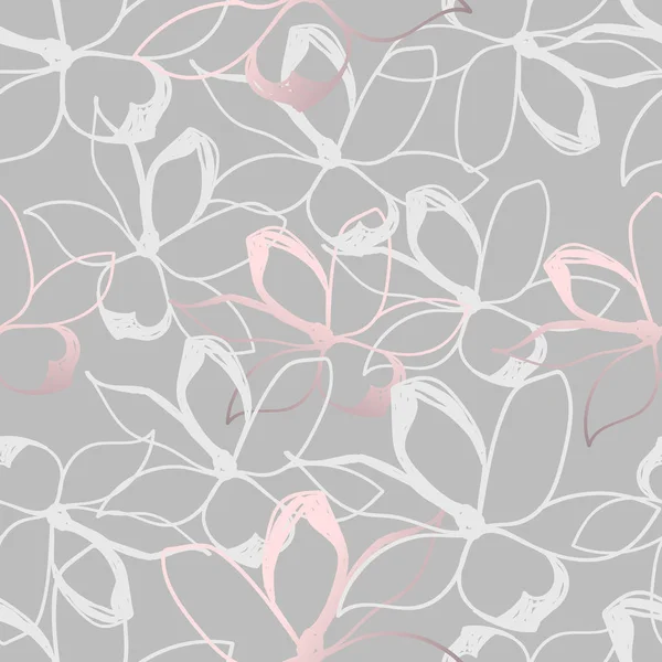 Vektor Illustration Design Der Schönen Blumen Nahtlose Textur Muster Auf — Stockvektor