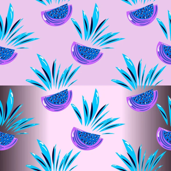 Vector Illustration Design Exotic Fruit Seamless Pattern — Stock Vector