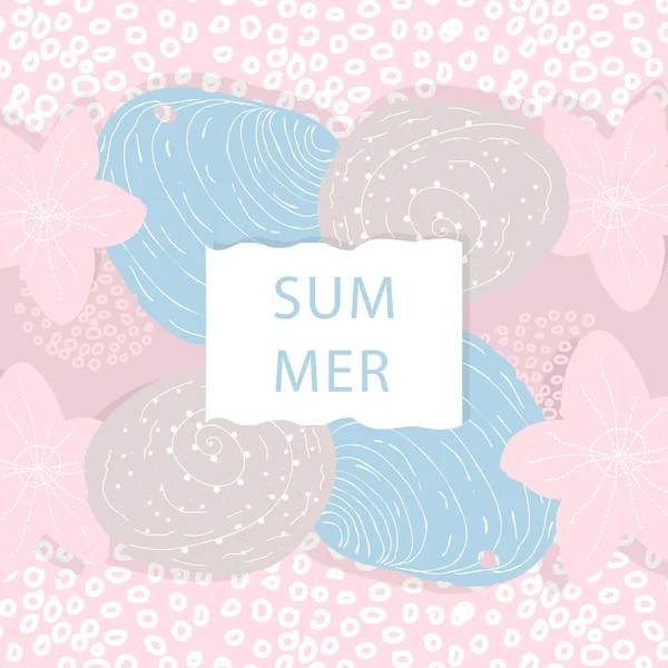 Diseño Ilustración Vectorial Trendy Summer Banner Color Pastel — Archivo Imágenes Vectoriales