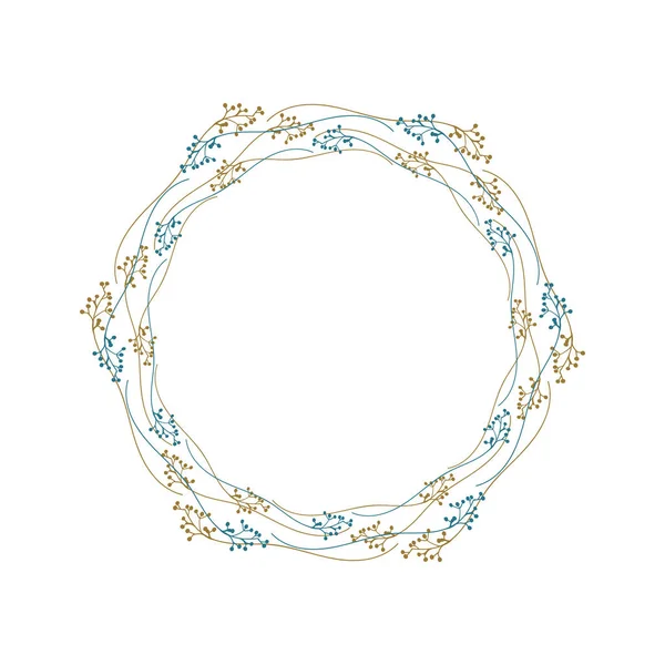 Vektoros Illusztráció Design Gyönyörű Virágos Keret Elszigetelt Fehér Background — Stock Vector