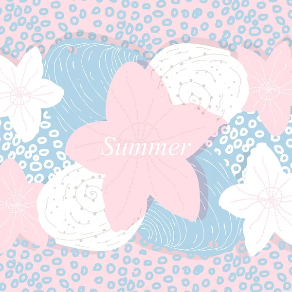 パステル カラーのトレンディな夏のバナーのベクトル イラスト デザイン — ストックベクタ
