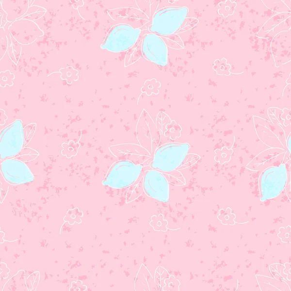 Vector Εικονογράφηση Σχεδιασμός Όμορφο Άνθος Λουλουδιών Απρόσκοπτη Μοτίβο Ροζ Φόντο — Διανυσματικό Αρχείο