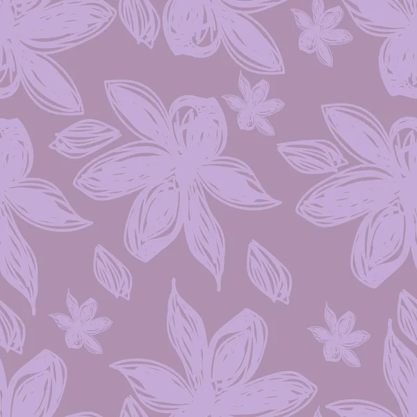 Vektor Illustration Design Von Schönen Pastellblumen Nahtlose Textur Muster — Stockvektor
