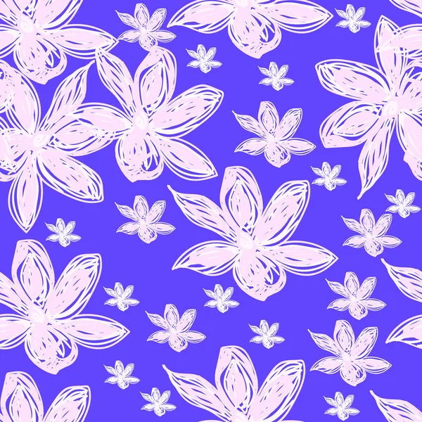 Illustration Vectorielle Conception Belles Fleurs Motif Texture Sans Couture Sur — Image vectorielle