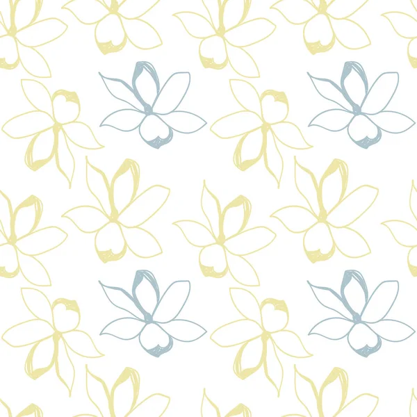 Vektor Illustration Design Der Schönen Blumen Nahtlose Textur Muster Isoliert — Stockvektor
