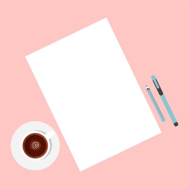 Düz şablon yaprak kağıt kahve üstünde okul sırası ile