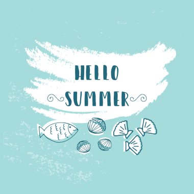 Merhaba yaz vektör illüstrasyonu