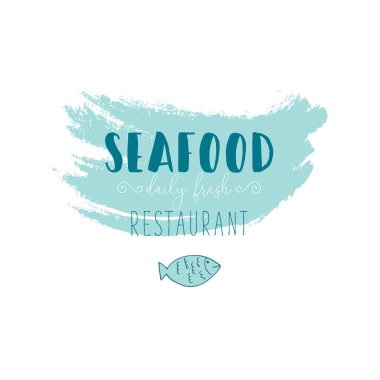 El deniz ürünleri çizilen illüstrasyon