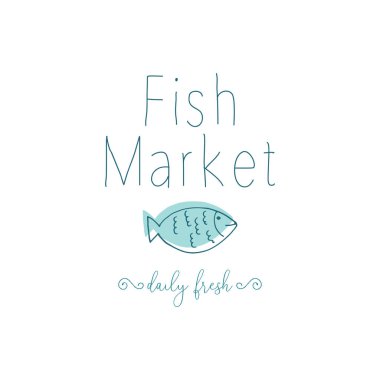 El deniz ürünleri çizilen illüstrasyon