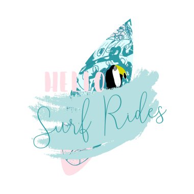 Yaz sörf tahtası illüstrasyon