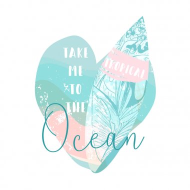 Yaz sörf tahtası illüstrasyon