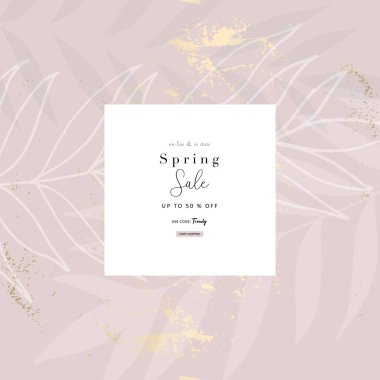 Yeni gelenlerin koleksiyonu veya sezonluk satış tanıtımı için moda veya güzellik endüstrisi için sosyal medya afişi tasarımı. Çiçekli botanik elementlerle moda el çizimi arka plan dokuları