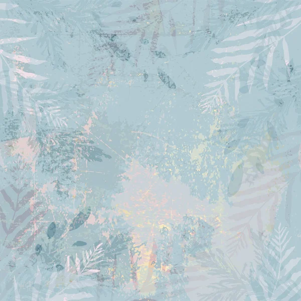 Abstract botanical dusty pastel blue and pink pale blush background