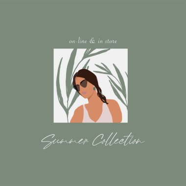 Güneş gözlüklü modern bir kız yüzü. 