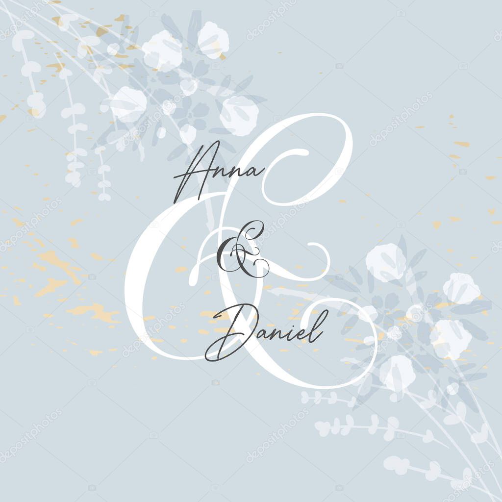trendy hand drawn background textures and floral botanical elements