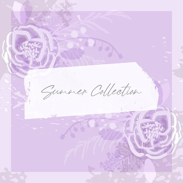 Rustikale Blumen auf violettem Hintergrund — Stockvektor