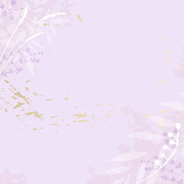 Flores rústicas dibujadas a mano sobre fondo violeta — Vector de stock