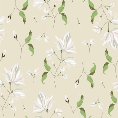  Manolya çiçeği. Kusursuz desen. 