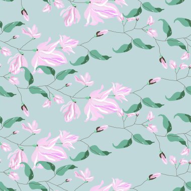  Manolya çiçeği. Kusursuz desen. 