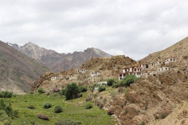 güzel dağ manzarası. Kuzey Hindistan'ın vahşi doğa