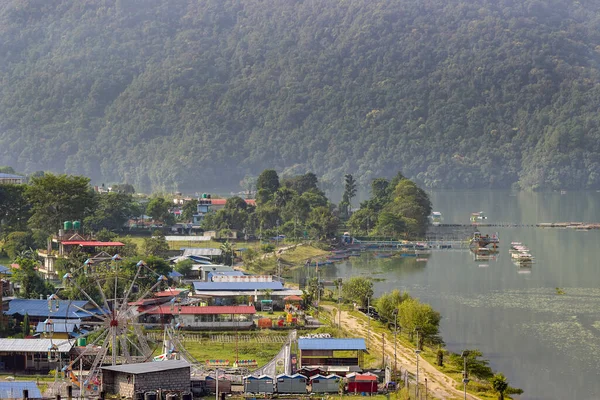 Nepal Pokhara 2020 Boş Bir Lunapark Müşterisiz Bir Dönme Dolap — Stok fotoğraf