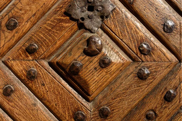 Close Image Wooden Ancient Door — Stock Photo, Image