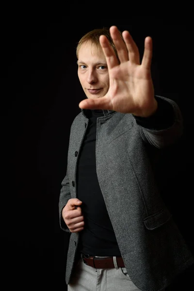 Portret Van Knappe Stijlvolle Man Elegante Herfst Jas — Stockfoto