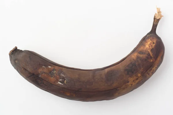 Rutten Banan Isolerad Vit Bakgrund — Stockfoto