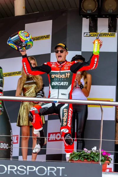 Superbike Wolrd Championship podium — Stock Photo, Image