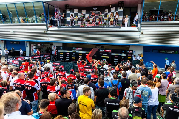 Superbike Wolrd Kampioenschap podium — Stockfoto