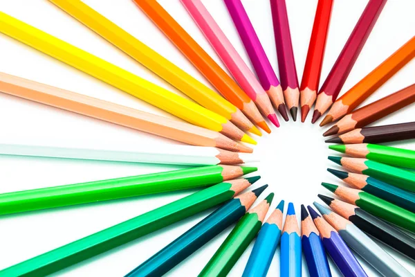 Color pencils on white — Stock Photo, Image